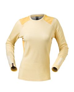 Couche de base à col rond LIFA® Mérinos de poids moyen pour femmes - Jaune maïs 