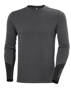 Haut pour hommes Helly Hansen ras du cou Lifa Merino d’épaisseur moyenne – Gris tonnerre