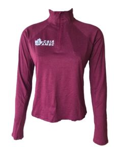 Haut à glissière un quart Jaida pour femmes de North Face – Bordeaux Crush clair chiné