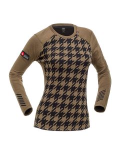 HH Women's Lifa Merino Midweight Graphic Crew - Brown