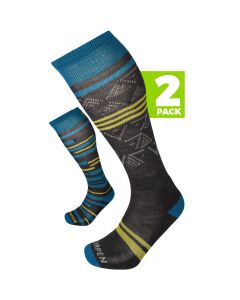 Lorpen - Men's Ski Mid Eco Cushioned Ski Socks (Pack of 2 pairs) - Blue